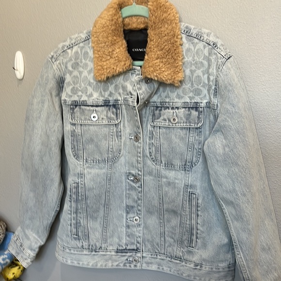 NWT COACH Sig Sherpa Denim Logo Jacket - Picture 1 of 7